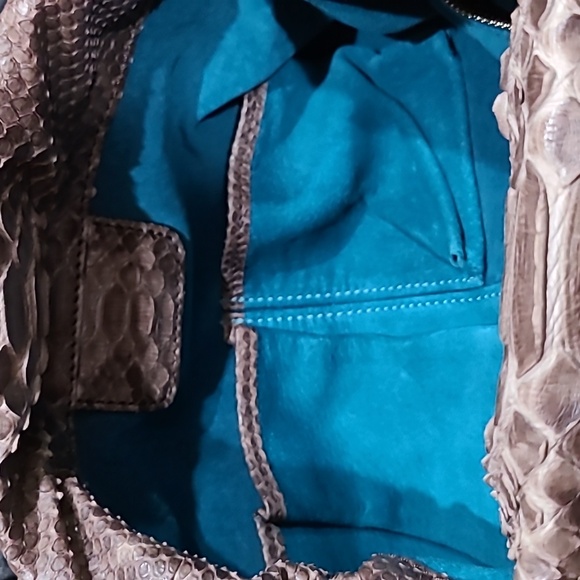 Zagliani python shoulder bag w/ magnetic flap and chain - Picture 10 of 13